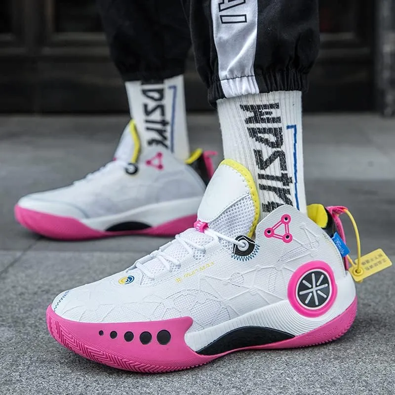 Mens Basketball Shoes Lightweight Breathable Non Slip Outdoor High Top Sneakers Cushioning Workout Boots for Fitness Streetball Shoe Sports Shoe for Running Walking