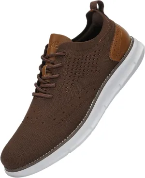 Men's Casual Dress Oxfords Shoes Breathable Knit Leisure Fashion Sneakers Lightweight Comfortable Walking Shoes