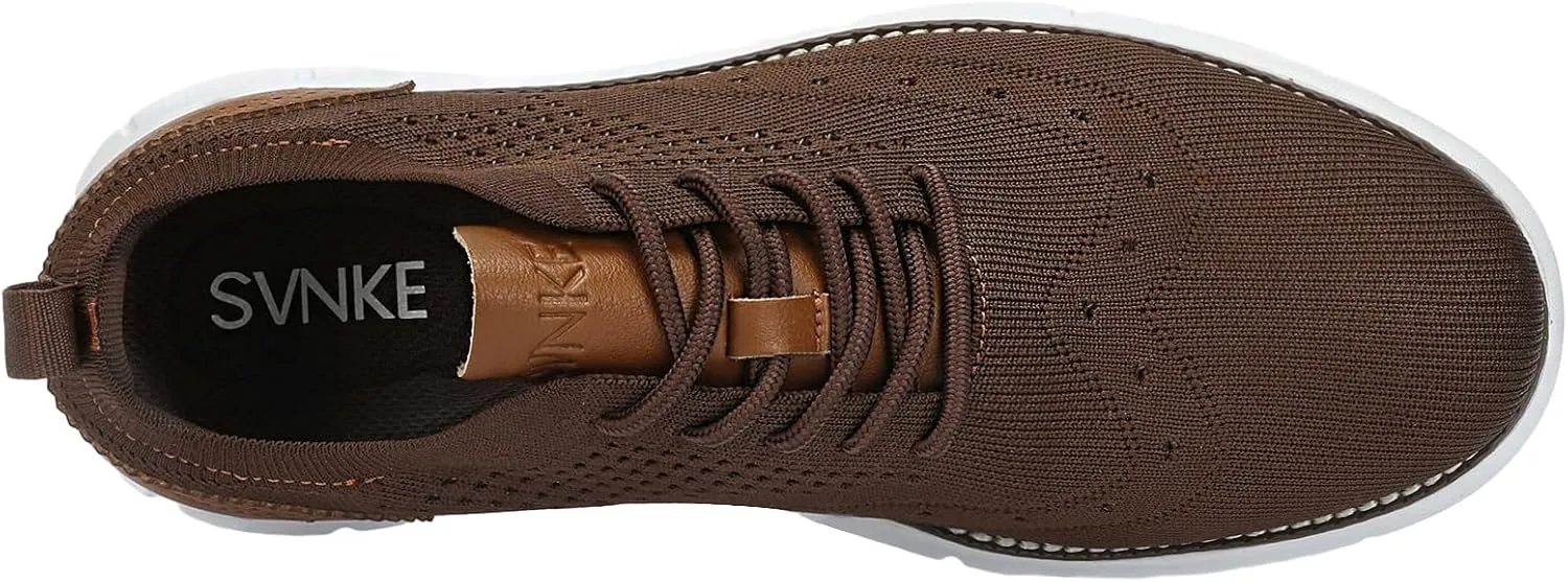 Men's Casual Dress Oxfords Shoes Breathable Knit Leisure Fashion Sneakers Lightweight Comfortable Walking Shoes