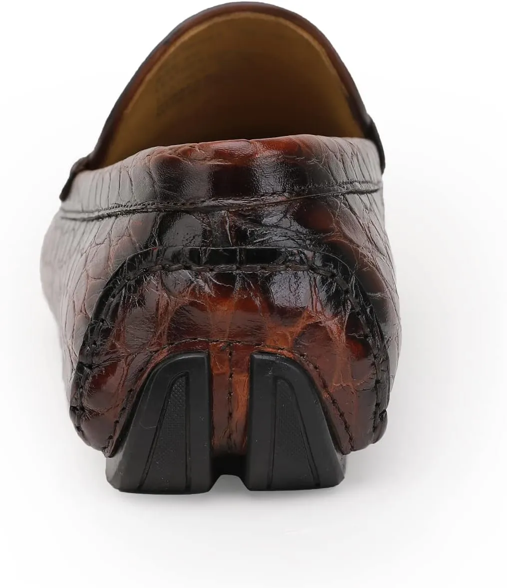 Men's Driving Moccasins Dress Shoes, Leather Casual Slip On Breathable Penny Loafers for Men