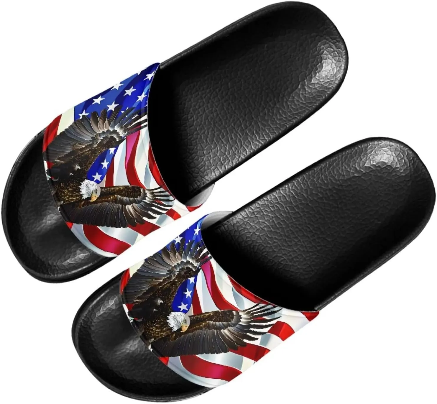 Mens Father Slides Sandals Slip On House Slippers Comfortable Athletic Anti-Slip Slides for Walking Beach US 5-14 Black Sole