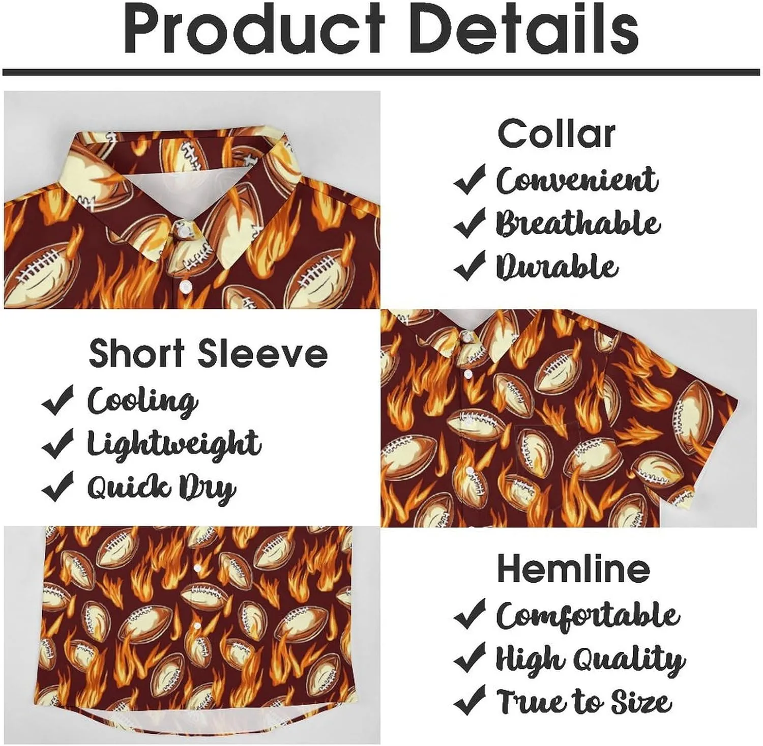 Mens Hawaiian Shirt Casual Button Down Short Sleeve Tropical Beach Holiday Aloha Party Shirt for Men Funny