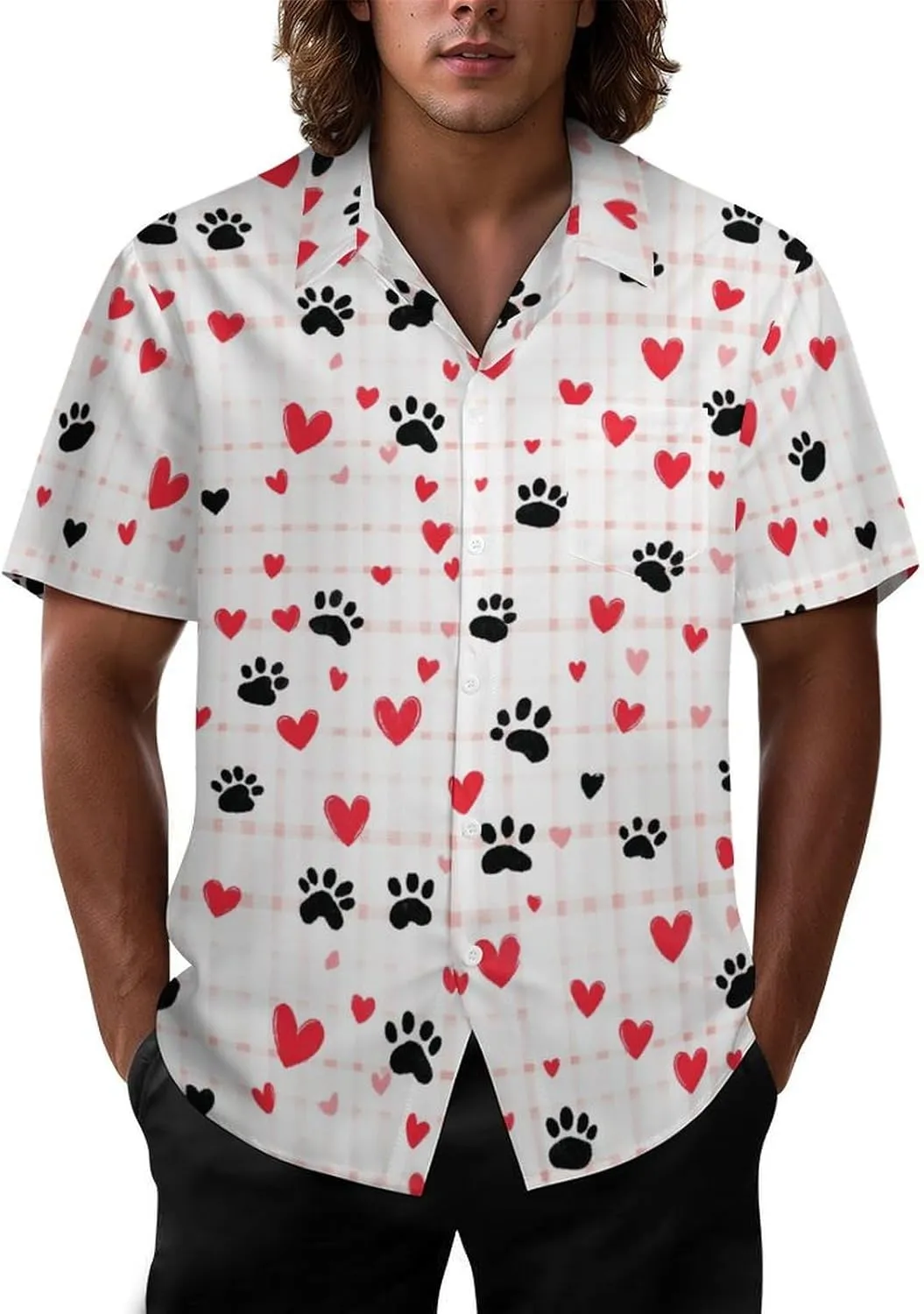 Mens Hawaiian Shirt Casual Button Down Short Sleeve Tropical Beach Holiday Aloha Party Shirt for Men Funny
