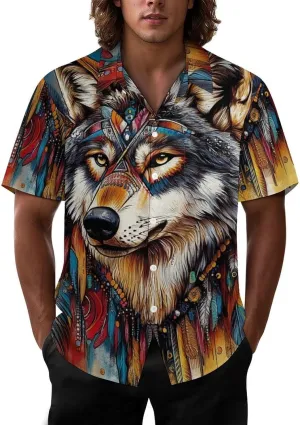 Mens Hawaiian Shirt Casual Button Down Short Sleeve Tropical Beach Holiday Aloha Party Shirt for Men Funny