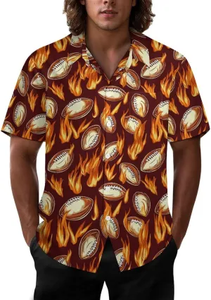 Mens Hawaiian Shirt Casual Button Down Short Sleeve Tropical Beach Holiday Aloha Party Shirt for Men Funny