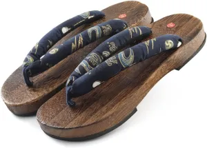 Men's Japanese style flat wooden clogs Slippers,flip flop thick soled casual home and outdoor Sandals,Anti- skid Fashion Slippers Summer Beach Footwear