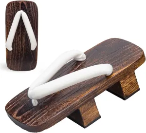 Men's Japanese Wooden Geta Sandals, Beach Flip Flops Men,Classic Fashion Mens Cosplay Geta Clogs Slippers, Geta Clogs Sandals Flip Flop Anti-Slip Platform Shoes