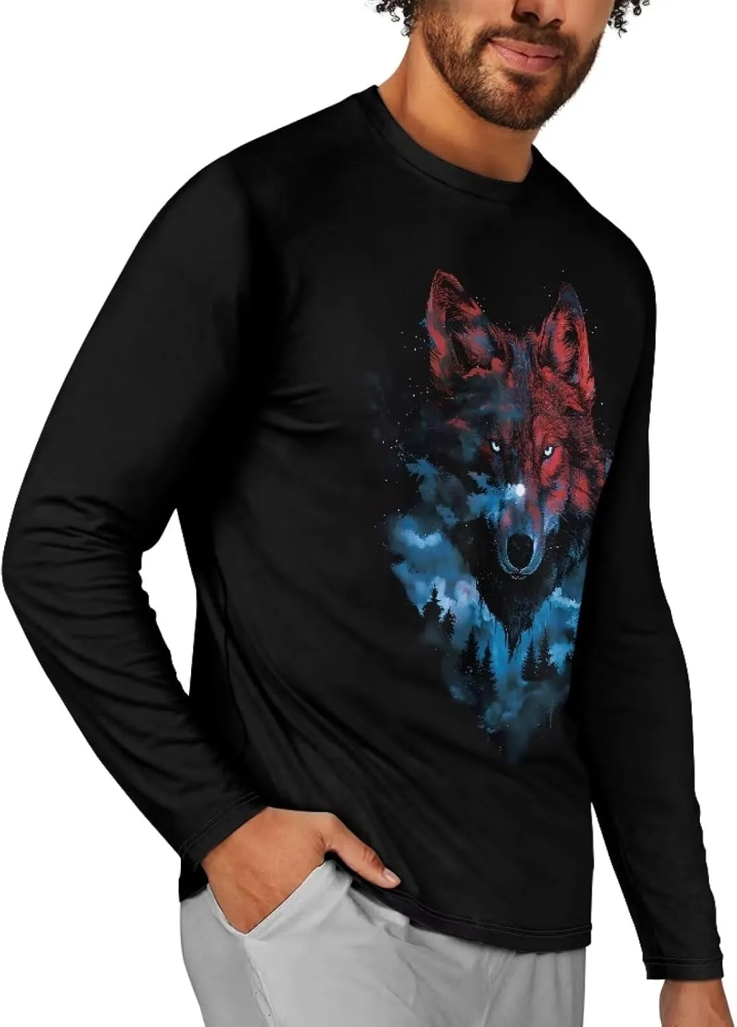 Men's Long Sleeve Tees T-Shirt Athletic Shirt for Men Casual Pullover Tops Quick Dry Casual Wear for Hiking Running
