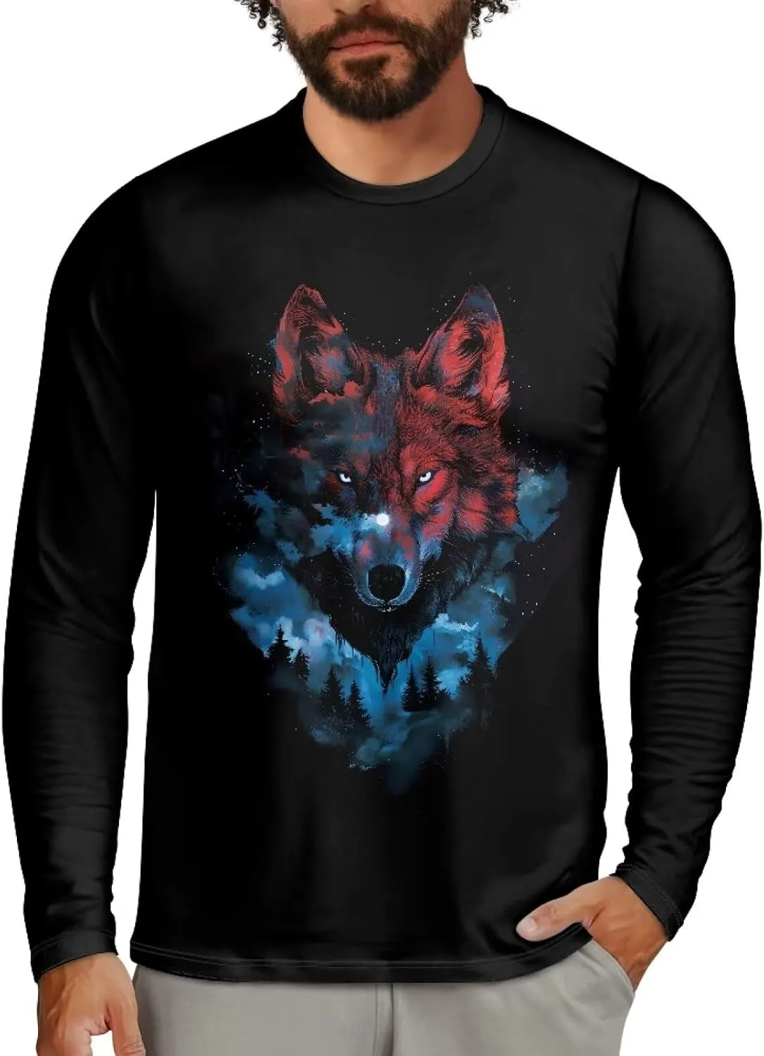 Men's Long Sleeve Tees T-Shirt Athletic Shirt for Men Casual Pullover Tops Quick Dry Casual Wear for Hiking Running