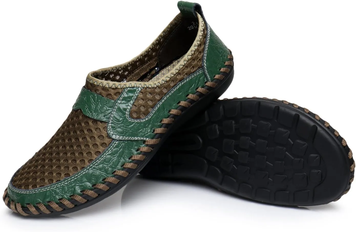 Men's Mesh Breathable Walking Loafers Outdoor Lightweight Slip-on Mesh Casual Shoes Stitching Honeycomb Hiking Shoes