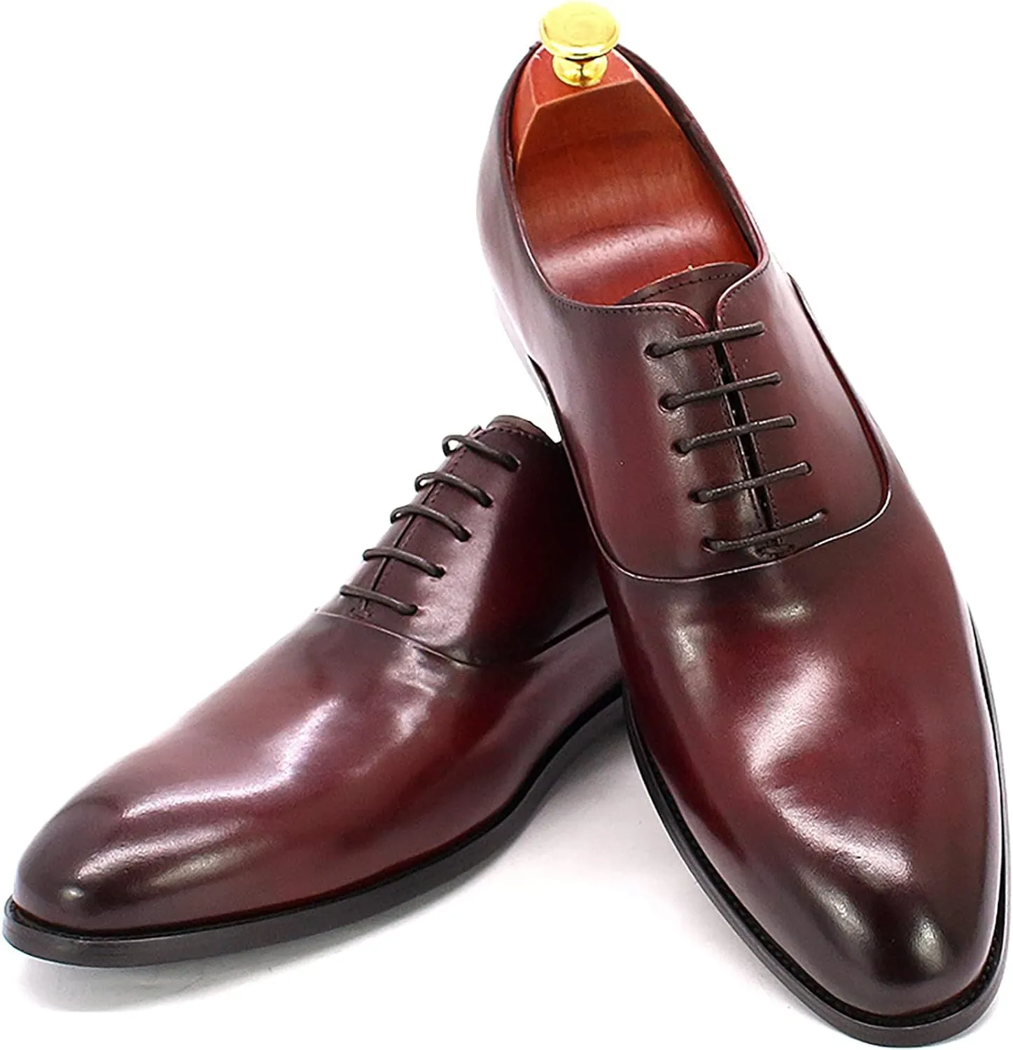 Mens Retro Formal Dress Oxfords Work Uniform Leather Lace-ups Wedding Party Derbys Breathable,Black-40