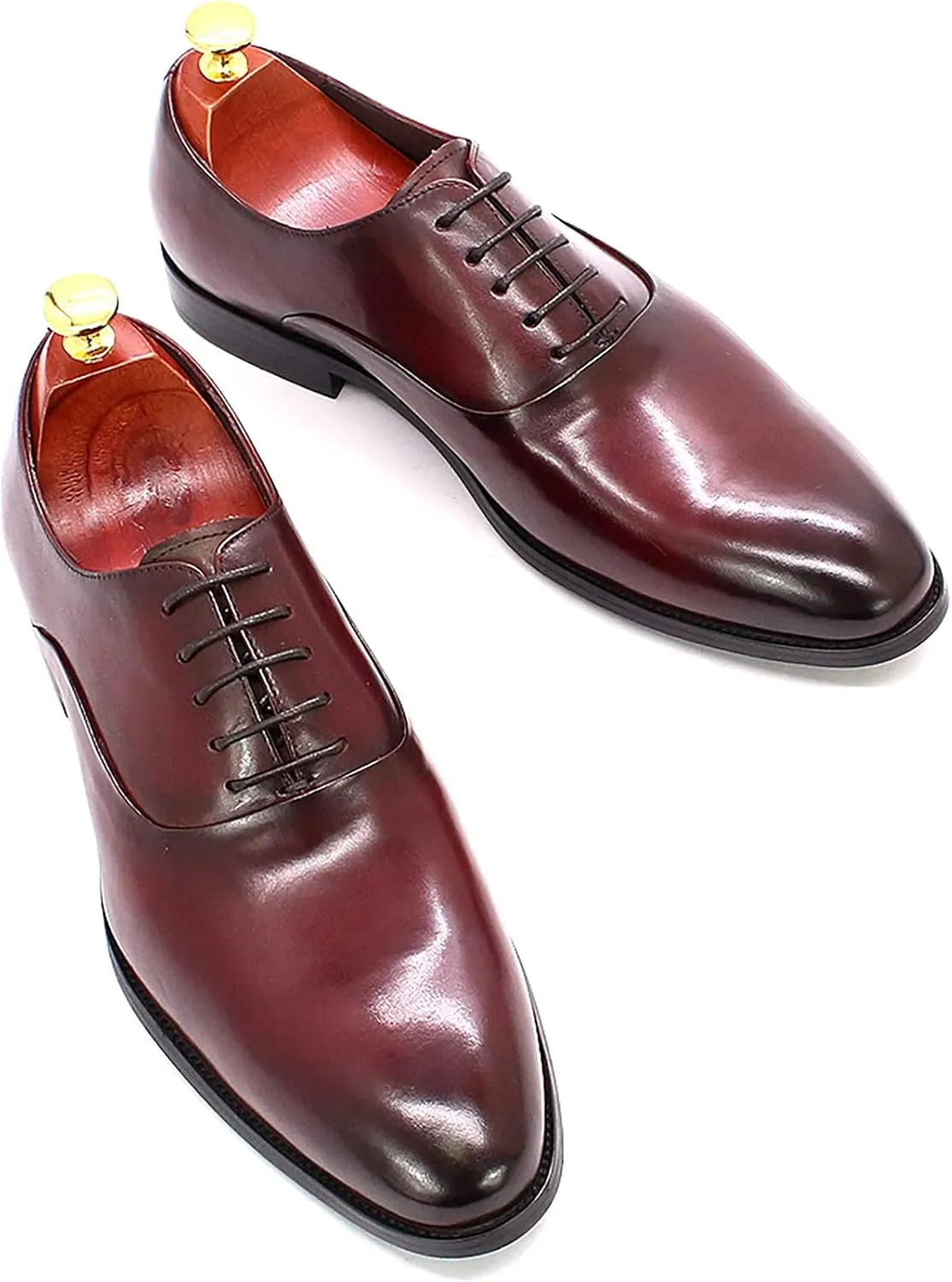 Mens Retro Formal Dress Oxfords Work Uniform Leather Lace-ups Wedding Party Derbys Breathable,Black-40