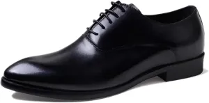 Mens Retro Formal Dress Oxfords Work Uniform Leather Lace-ups Wedding Party Derbys Breathable,Black-40