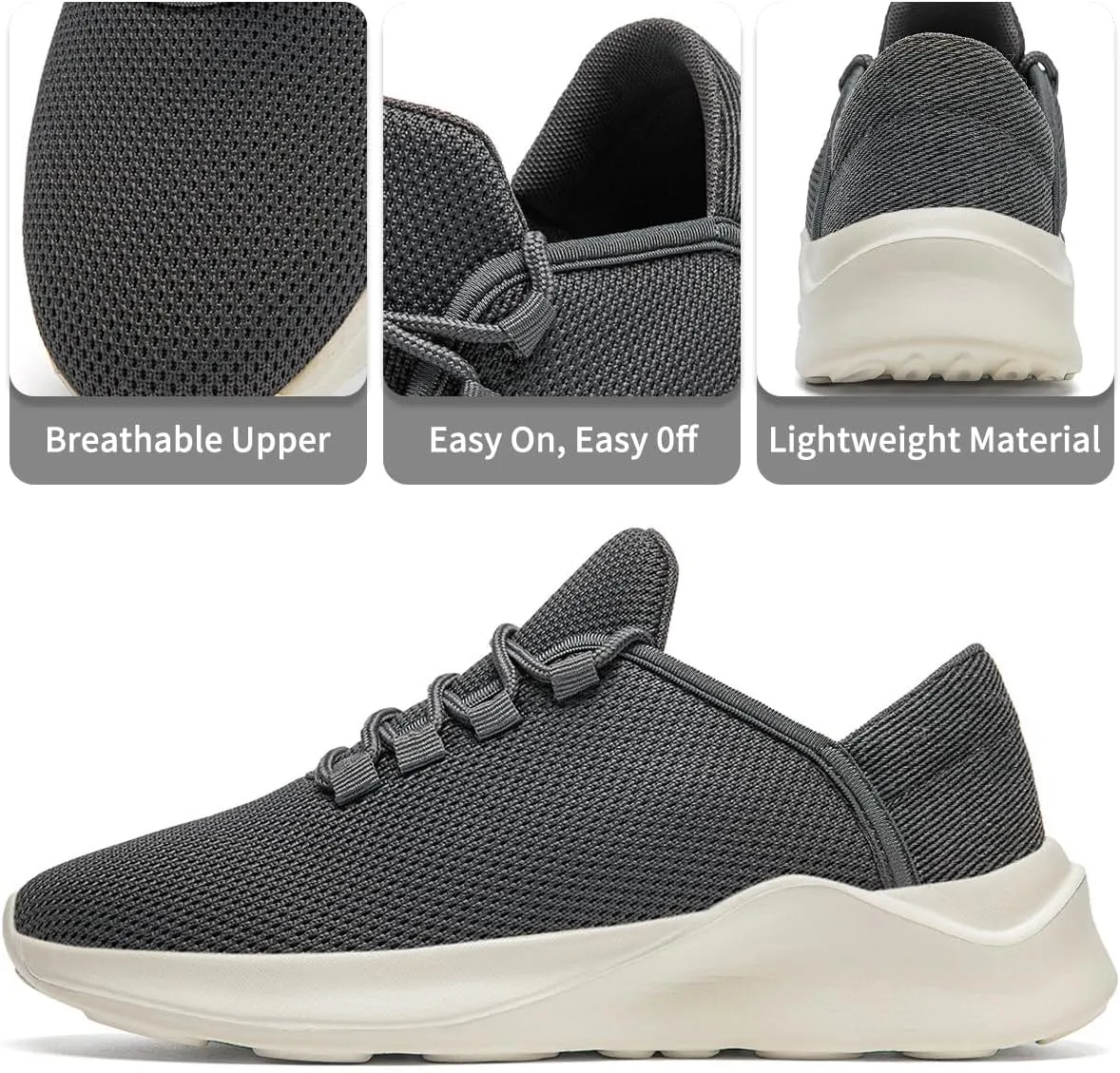 Mens Running Shoes Slip on Walking Sneakers Workout Sports Athletic Gym Ultra Lightweight Casual Fashion Breathable Mesh Comfortable