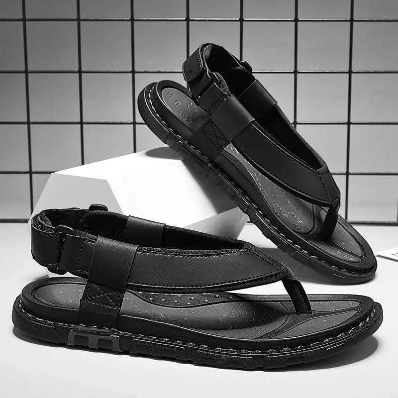 Mens Sandals Beach Flip Flop Comfort Casual Thong Hiking Water Soprt Leather Athletic Slipper