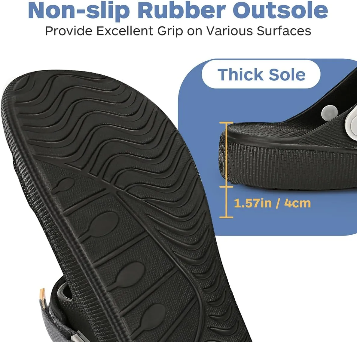 Mens Sandals, Beach Sandals & Slides, Comfortable Summer Slippers & Beach Shoes for Men, Lightweight & Non-Slip, Black Slides, Comfortable Slides 8-12