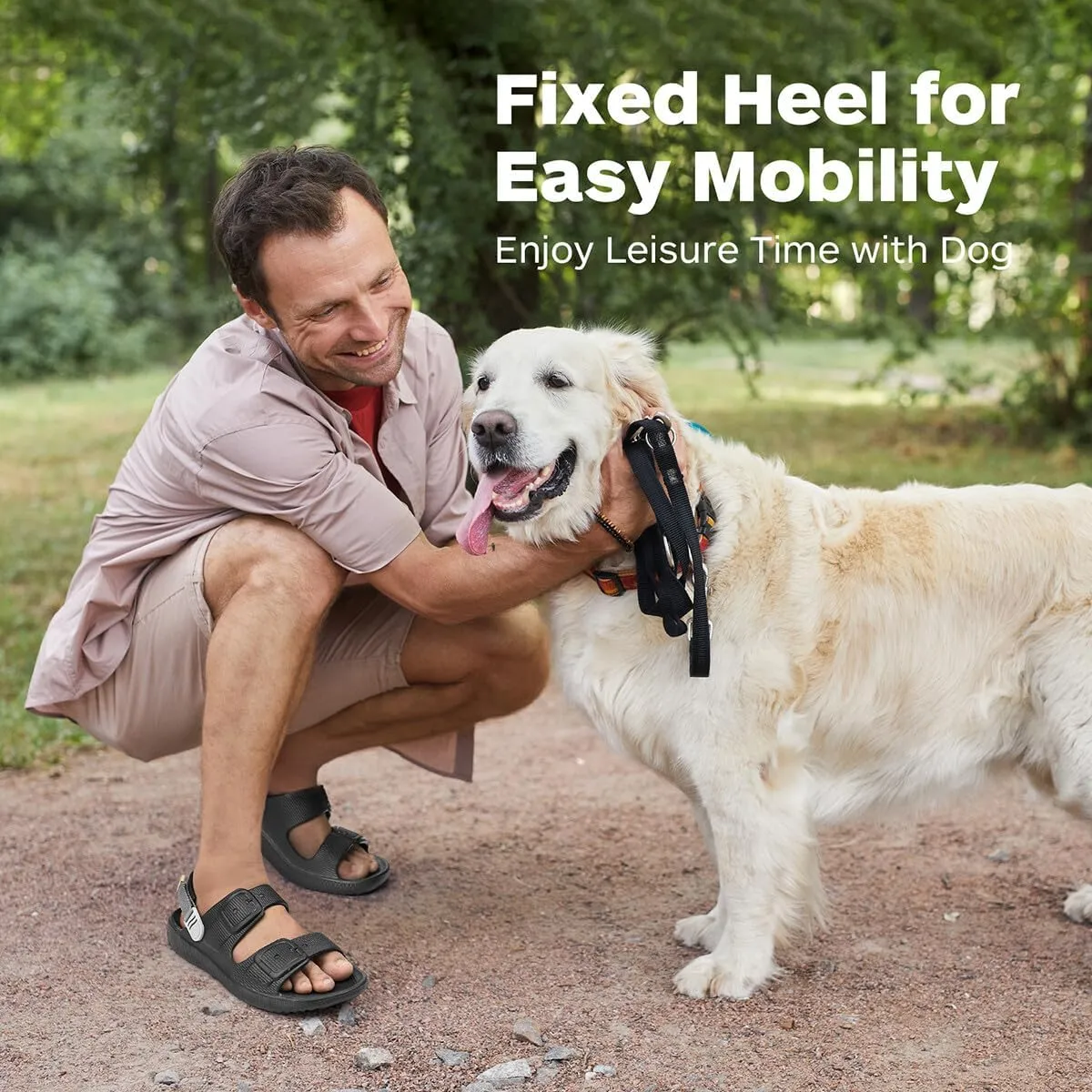Mens Sandals, Beach Sandals & Slides, Comfortable Summer Slippers & Beach Shoes for Men, Lightweight & Non-Slip, Black Slides, Comfortable Slides 8-12