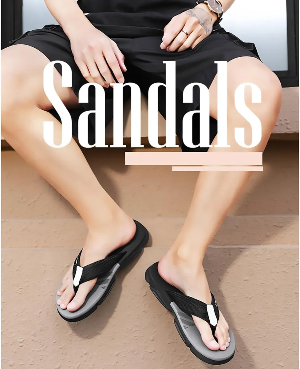 Men's Soft Comfy Flip Flop Slide Sandals - Non-Slip and Stylish Summer Beach Footwear