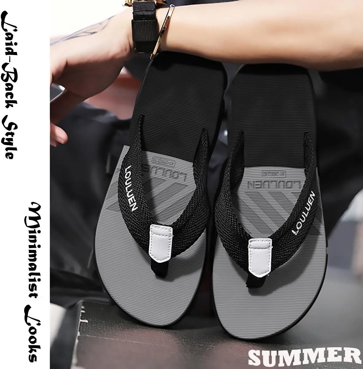 Men's Soft Comfy Flip Flop Slide Sandals - Non-Slip and Stylish Summer Beach Footwear