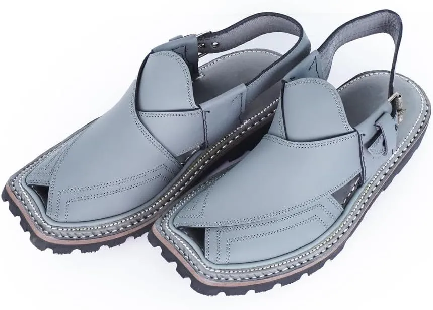 Mens Traditional Peshawari Chappal Double Sole Summer Stylish Genuine Cowhide Leather Sandal Comfortable Shoes for Men