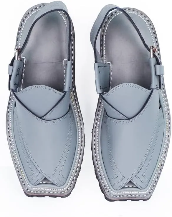 Mens Traditional Peshawari Chappal Double Sole Summer Stylish Genuine Cowhide Leather Sandal Comfortable Shoes for Men