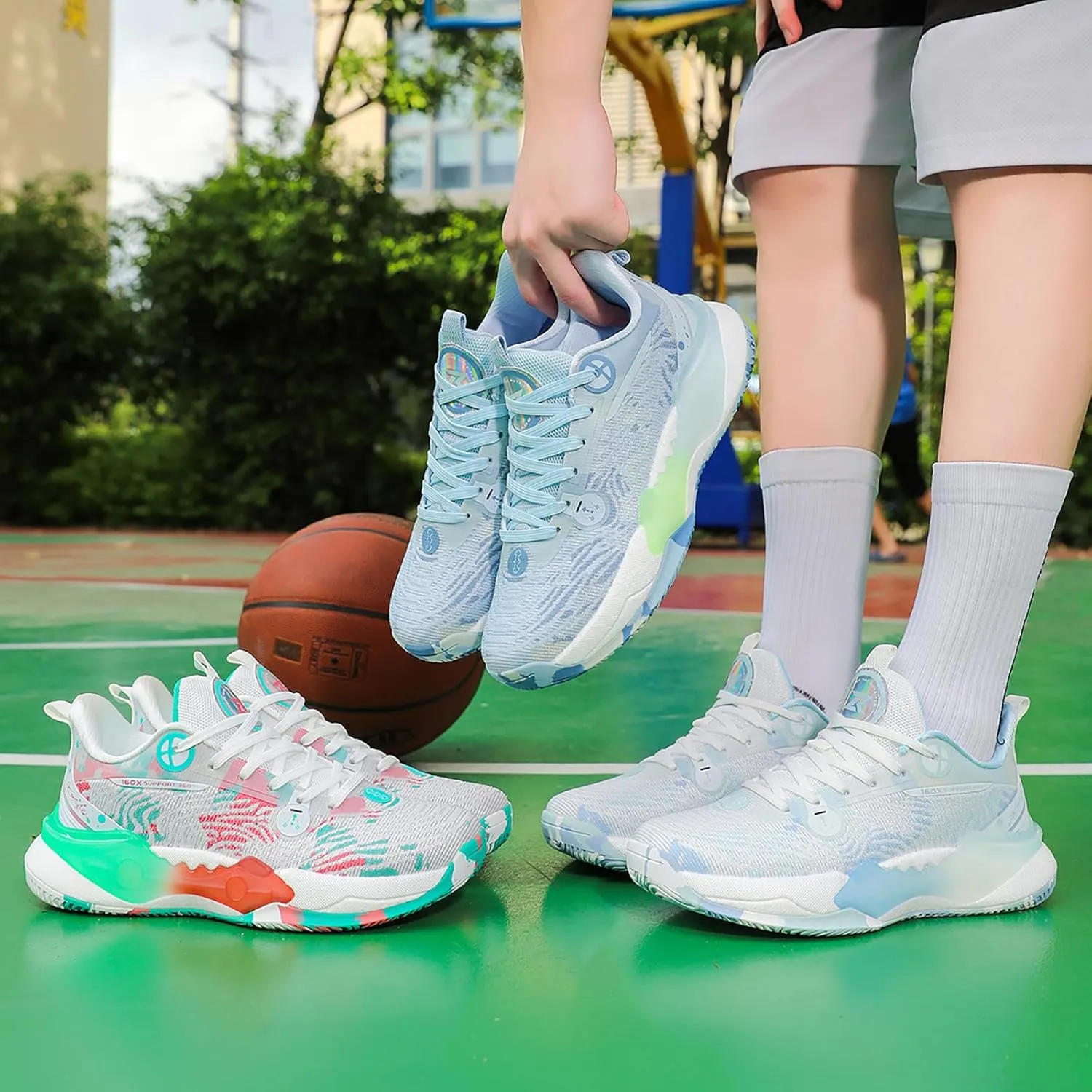 Mens Womens Basketball Shoes Fashion Sneakers Athletic Comfortable Breathable Leightweight Lace-Up Outdoor Non Slip Sport Shoe