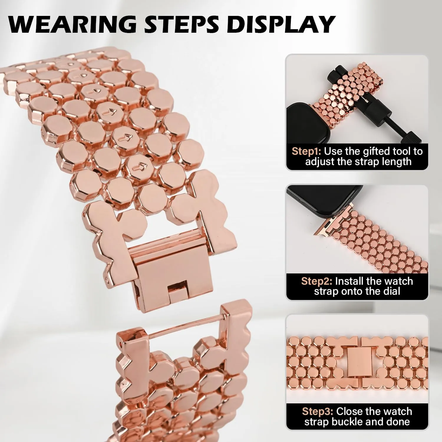 Metal Watch Bands Compatible with iWatch Ultra 2/Ultra Band, for Series 10/9/8/7/6/SE/5/4-49mm/46mm/45mm/44mm, Zinc Alloy Fish Scale Apple Watch Bands for Women Men, with Remove Tool