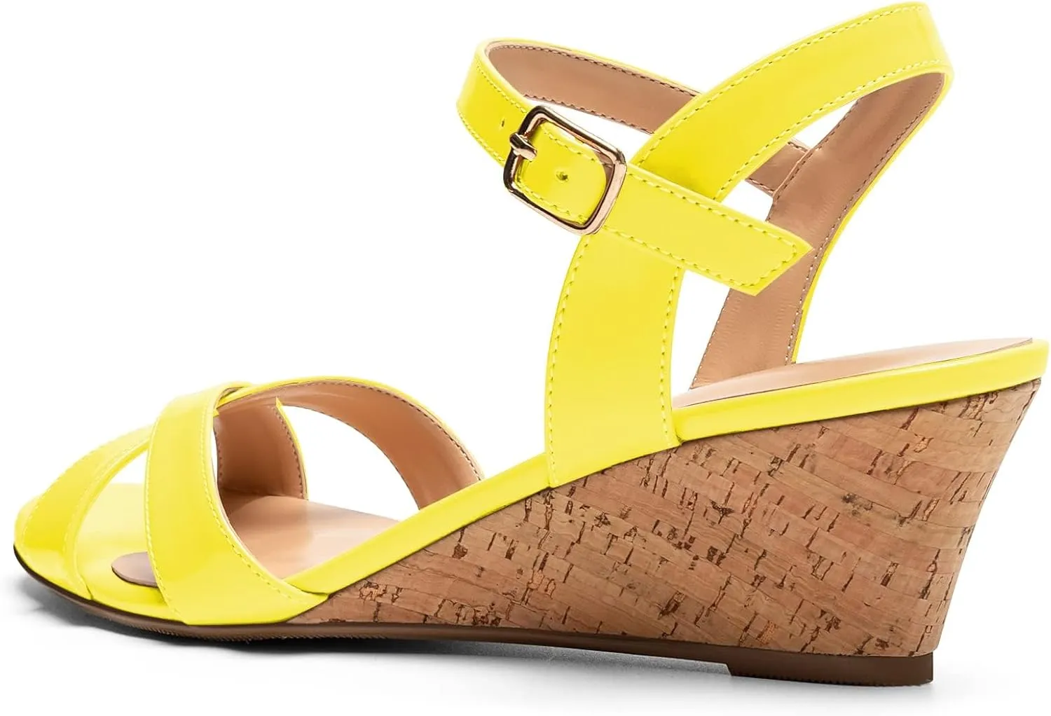 Mettesally Women's Classic Wedge Heel Sandals Ankle Strap Open Toe Slingback Summer Party Casual Shoes
