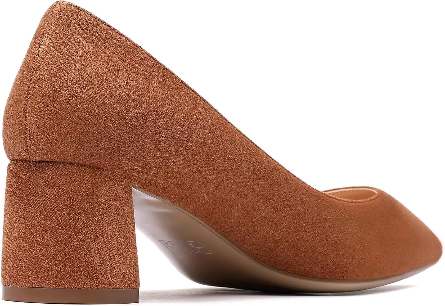 Mettesally Women's Mid Chunky Heel Pumps Classic Closed Pointed Toe Chic Shoes Slip on Comfortable Block Heel for Party Wedding Business Office Dress