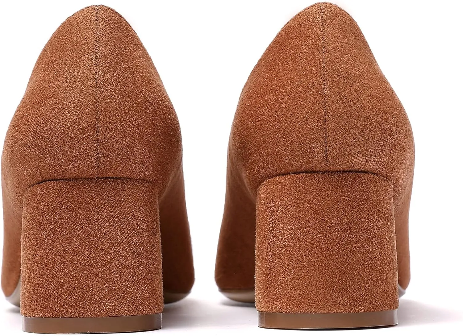 Mettesally Women's Mid Chunky Heel Pumps Classic Closed Pointed Toe Chic Shoes Slip on Comfortable Block Heel for Party Wedding Business Office Dress