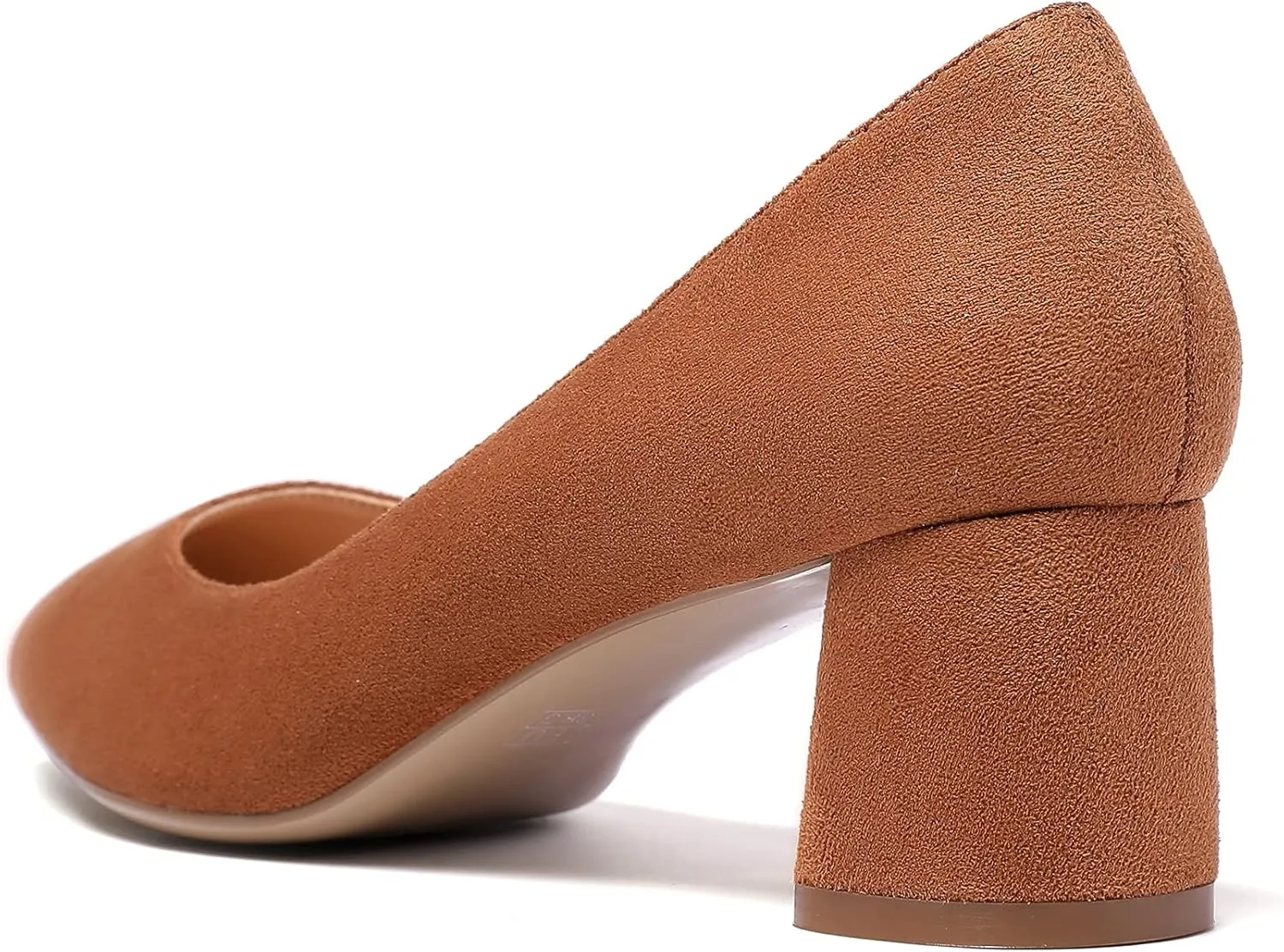 Mettesally Women's Mid Chunky Heel Pumps Classic Closed Pointed Toe Chic Shoes Slip on Comfortable Block Heel for Party Wedding Business Office Dress
