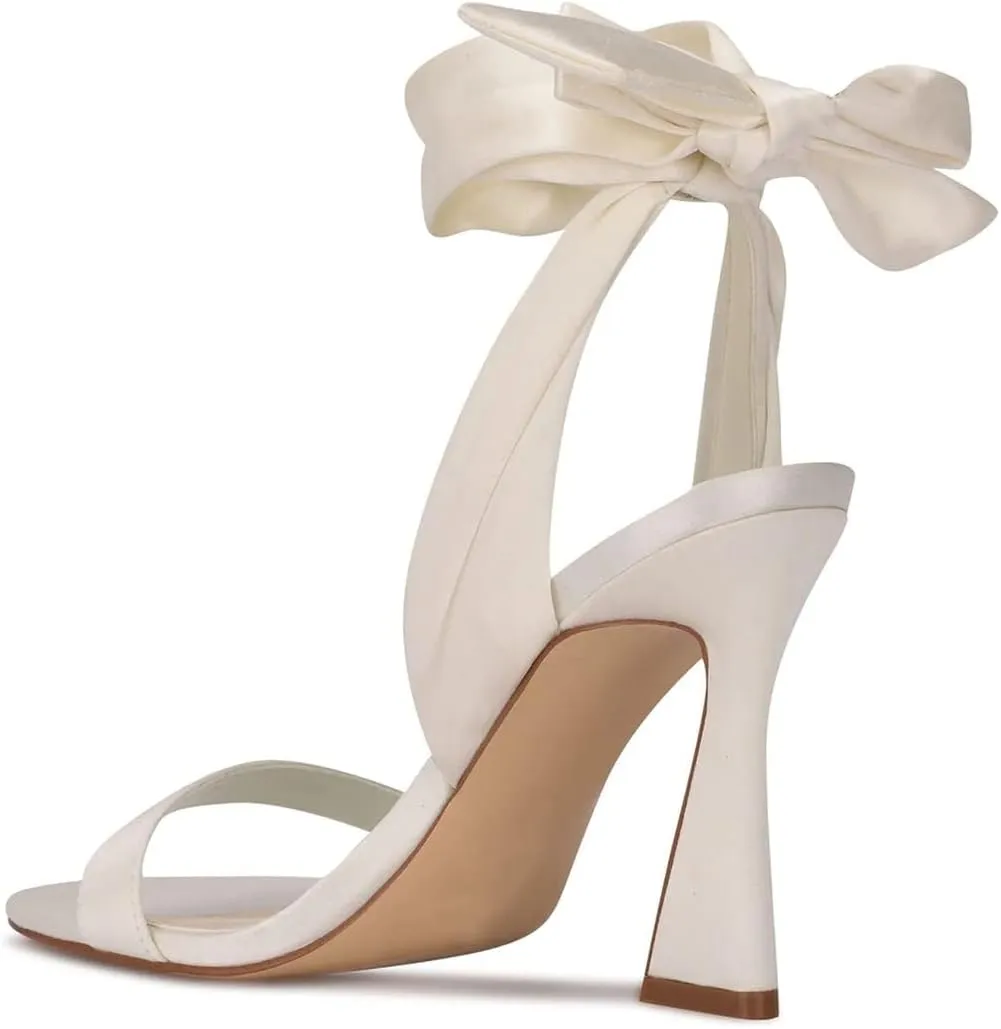 Milooey shoes Women Elegant Open Toe Strappy Heeled Sandal Lace Up Block High Heels Ankle Strap Party Dress Prom Lady Shoes Size 4-16 Us