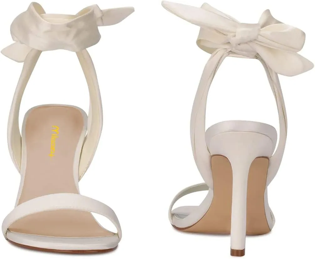 Milooey shoes Women Elegant Open Toe Strappy Heeled Sandal Lace Up Block High Heels Ankle Strap Party Dress Prom Lady Shoes Size 4-16 Us