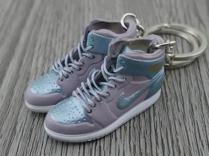 Mini sneaker keychain 3D Air Jordan 1 - Soft Blue/Aluminium HQ