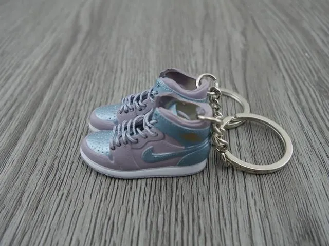 Mini sneaker keychain 3D Air Jordan 1 - Soft Blue/Aluminium HQ