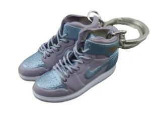 Mini sneaker keychain 3D Air Jordan 1 - Soft Blue/Aluminium HQ