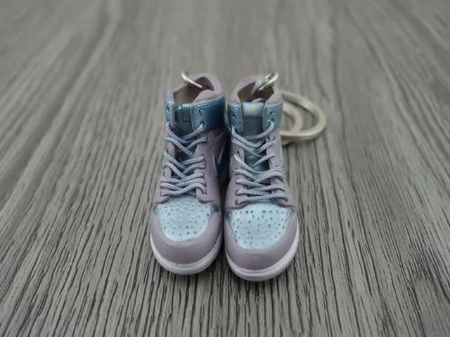 Mini sneaker keychain 3D Air Jordan 1 - Soft Blue/Aluminium HQ