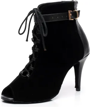 Minishion Dancing Boots Women Latin Ballroom Ankle Dance Shoes Sommer Evening Wedding Party Heeded Sandals