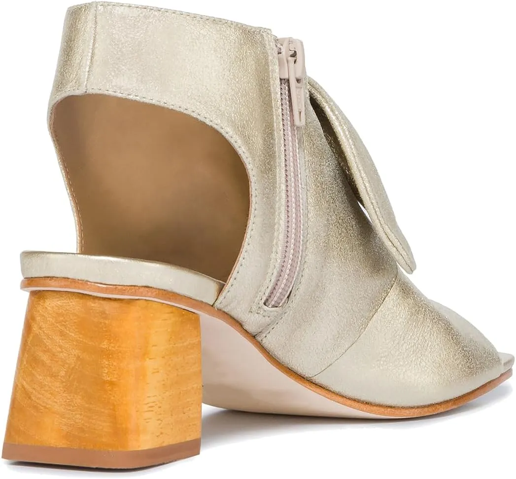 MOOMMO Women Heeled Sandals with Bow Open Toe Low Chunky Block Heel Sandal Booties Cutout 2" Heels Backless Slingback Dress Shoes Peep Toe Back Zipper Suede Sandal Dressy Casual Summer Beach 4-13 M US