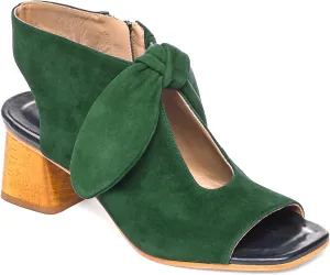 MOOMMO Women Heeled Sandals with Bow Open Toe Low Chunky Block Heel Sandal Booties Cutout 2" Heels Backless Slingback Dress Shoes Peep Toe Back Zipper Suede Sandal Dressy Casual Summer Beach 4-13 M US
