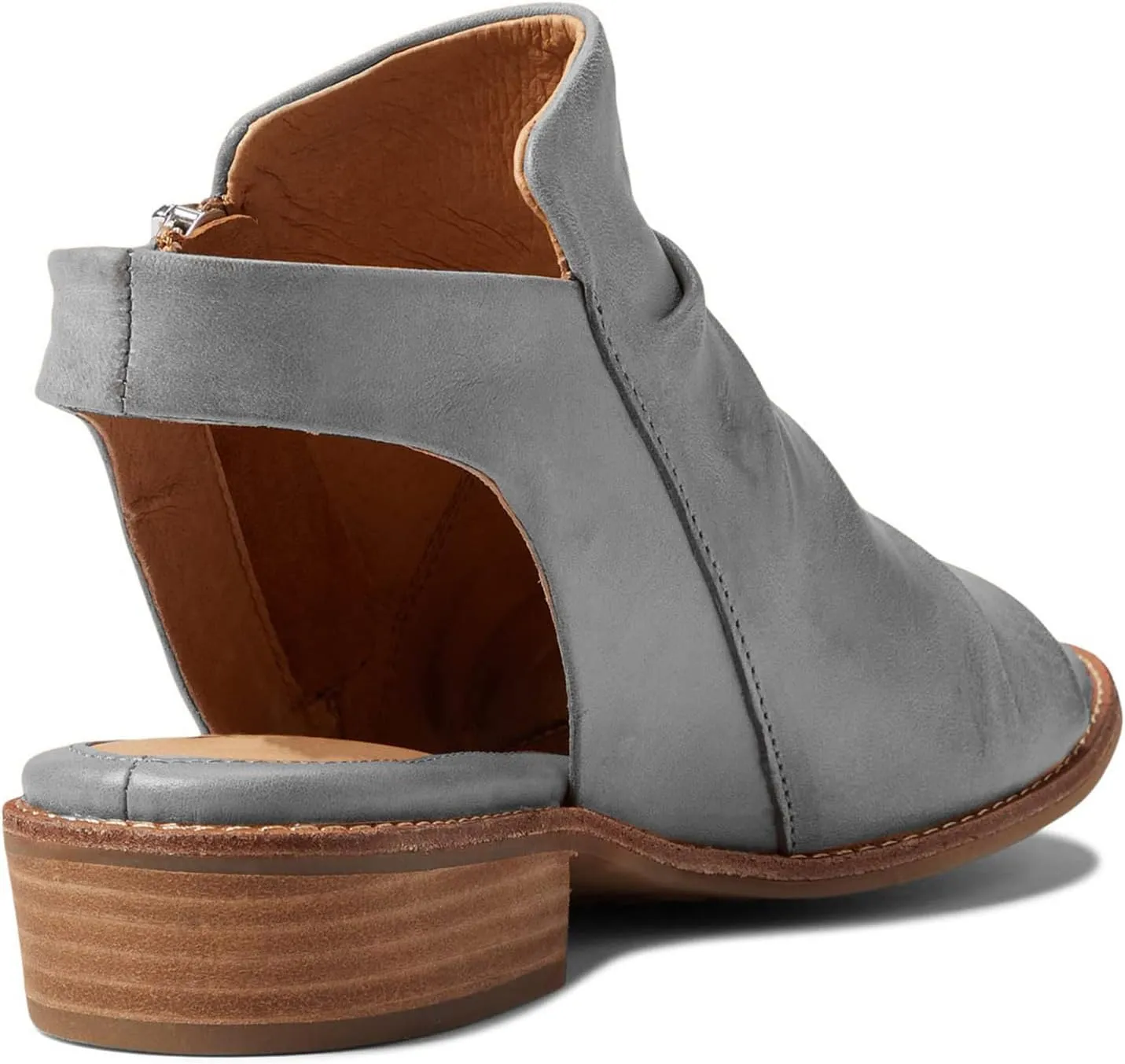 MOOMMO Women Low Block Heel Sandal Booties Peep Toe Side Zipper Sandals Cut Out Backless Chunky Stacked Heel Slingback Ankle Boots Open Toe Pleated Cute Casual Heeled Sandals Dress Party 4-11 M US