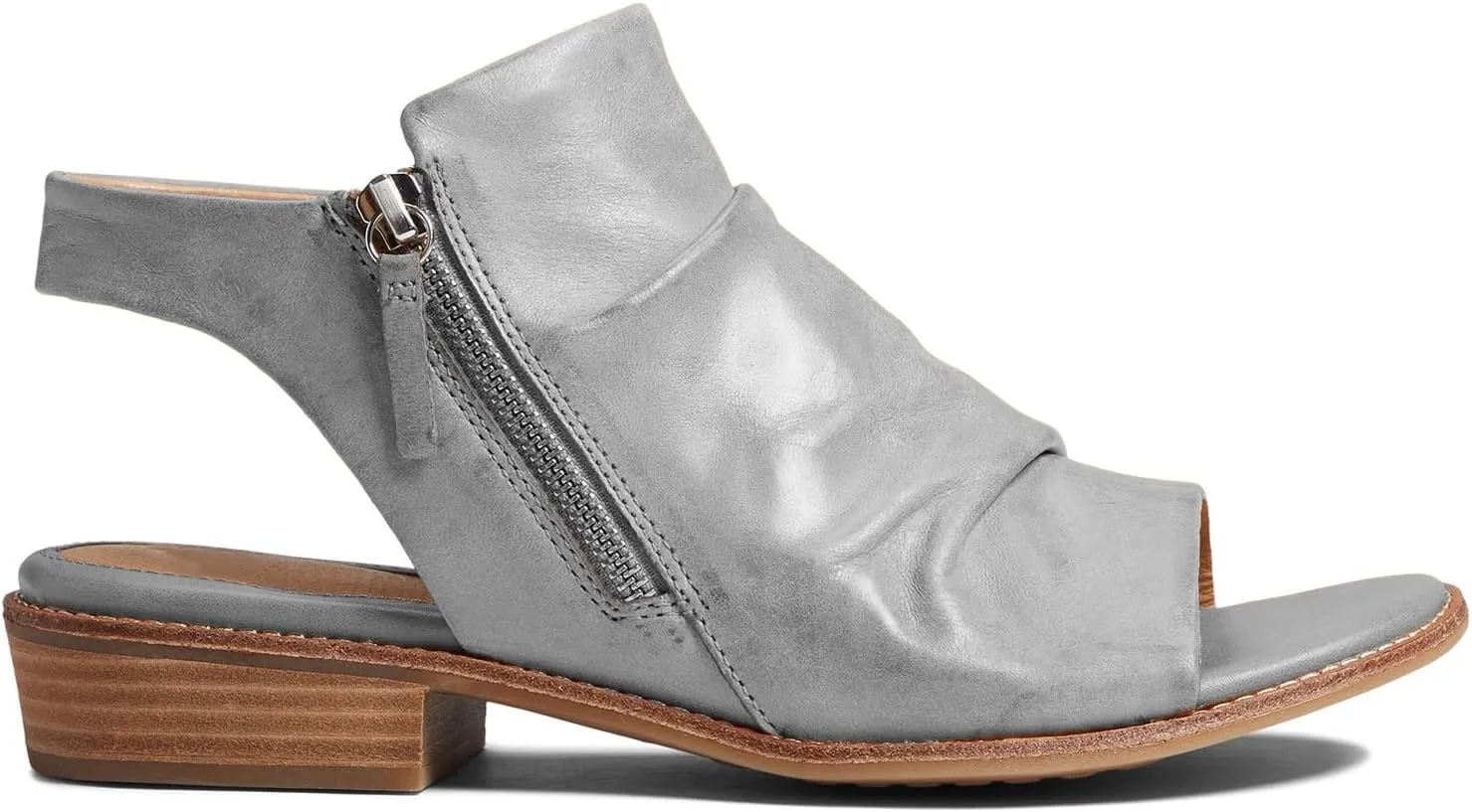 MOOMMO Women Low Block Heel Sandal Booties Peep Toe Side Zipper Sandals Cut Out Backless Chunky Stacked Heel Slingback Ankle Boots Open Toe Pleated Cute Casual Heeled Sandals Dress Party 4-11 M US