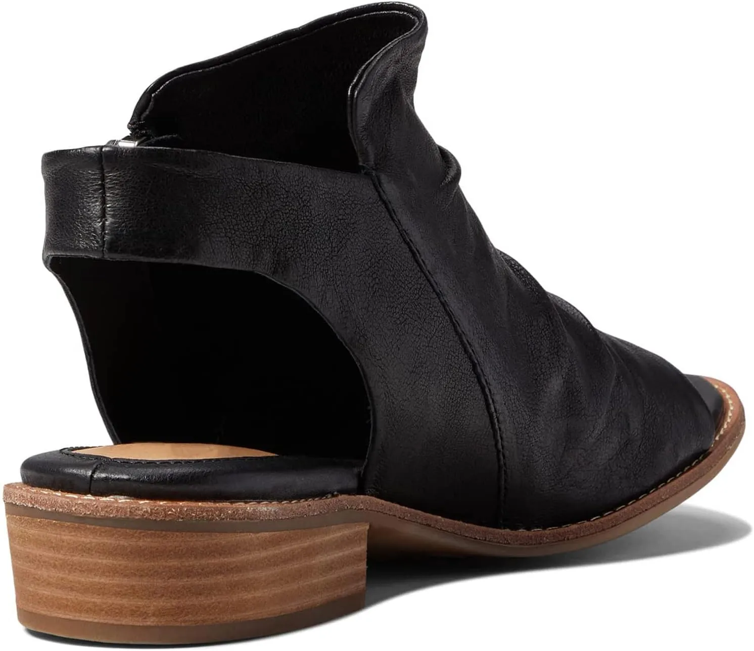 MOOMMO Women Low Block Heel Sandal Booties Peep Toe Side Zipper Sandals Cut Out Backless Chunky Stacked Heel Slingback Ankle Boots Open Toe Pleated Cute Casual Heeled Sandals Dress Party 4-11 M US