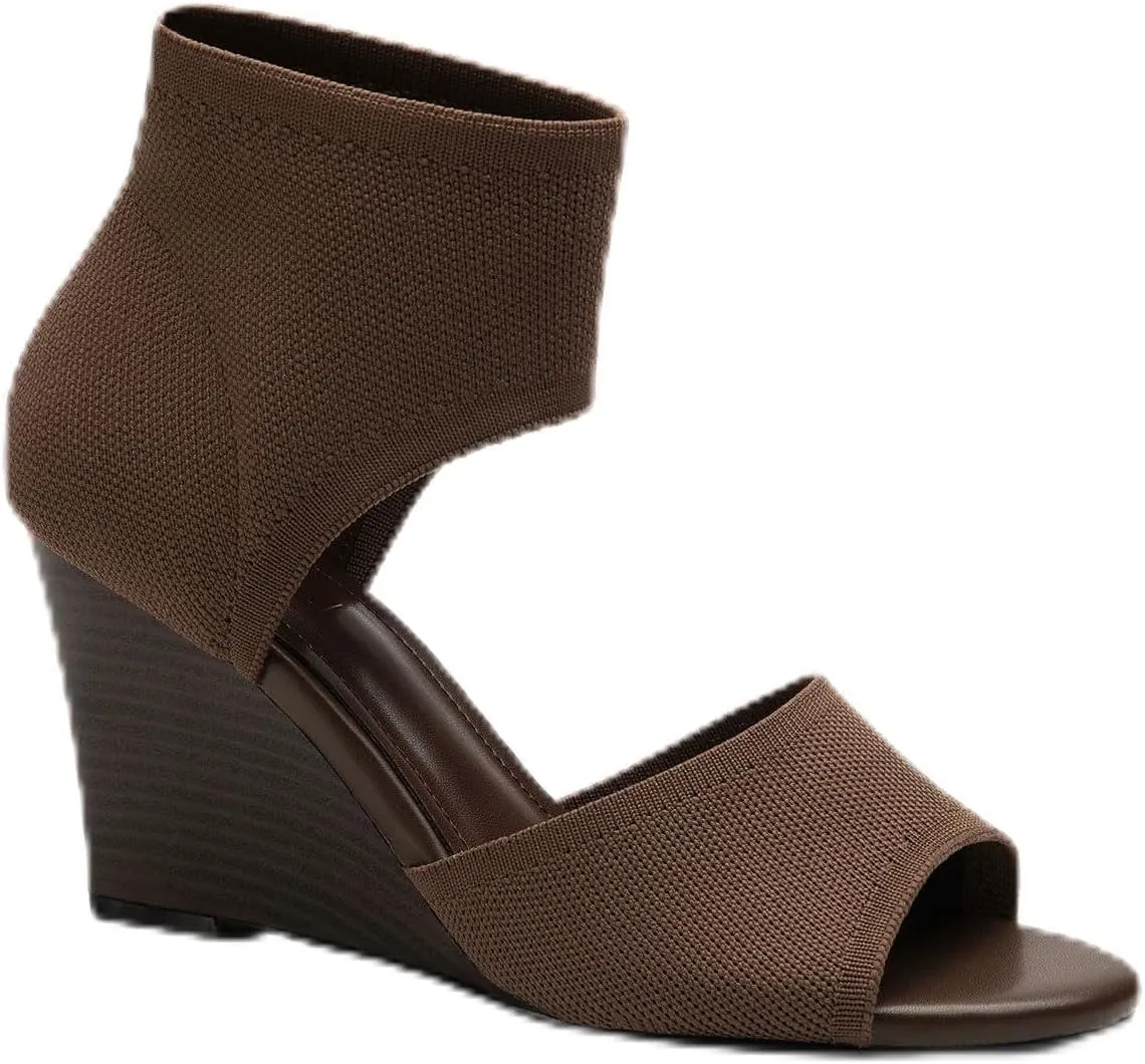 MOUSSE FIT Women's Elegant Wedge Sandal High Heeled Sandals