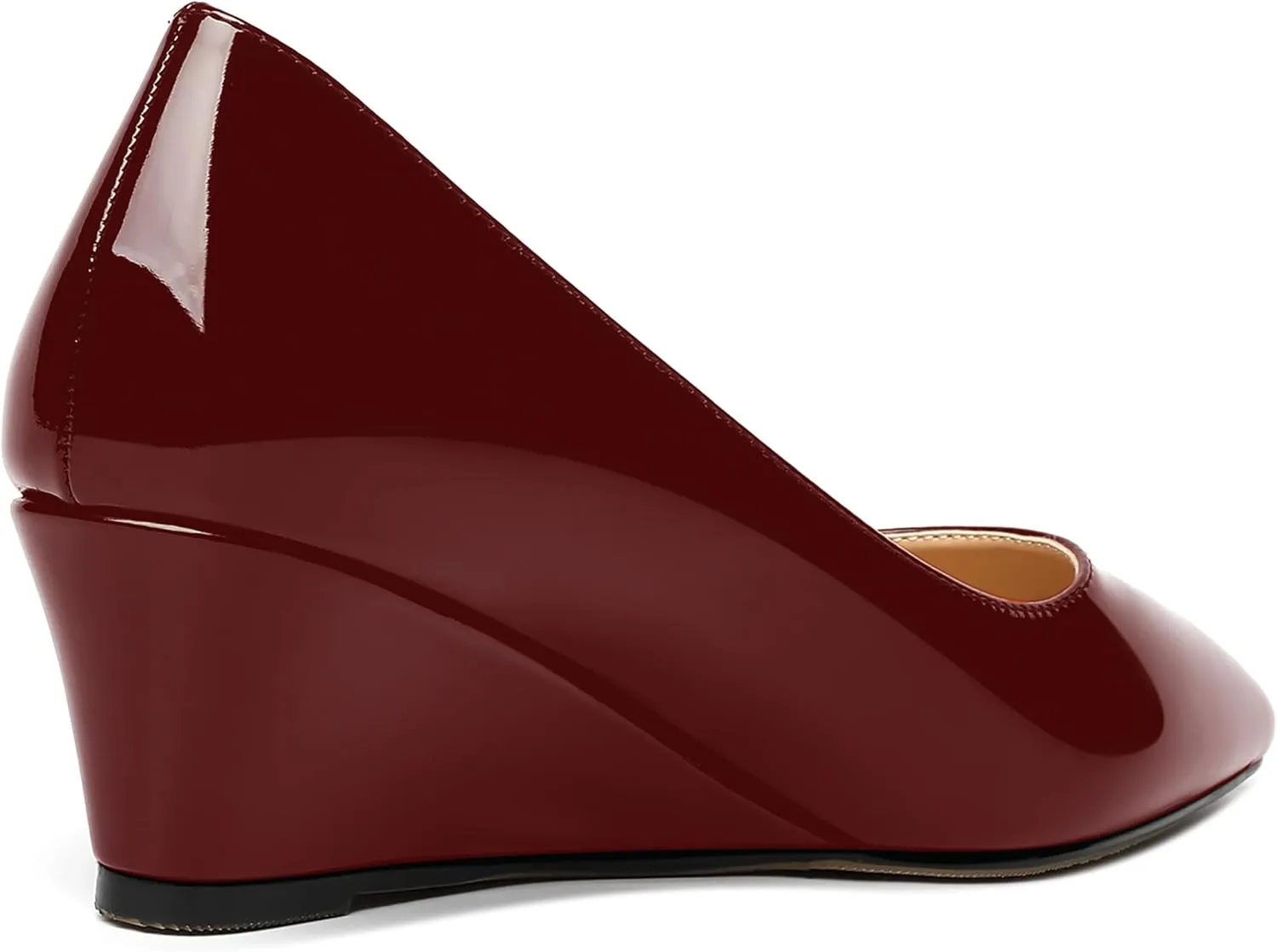 MOVINSTEPS Womens Pointed Toe Dress Slip On Work Wedge Low Heel Pumps Shoes 2 Inch