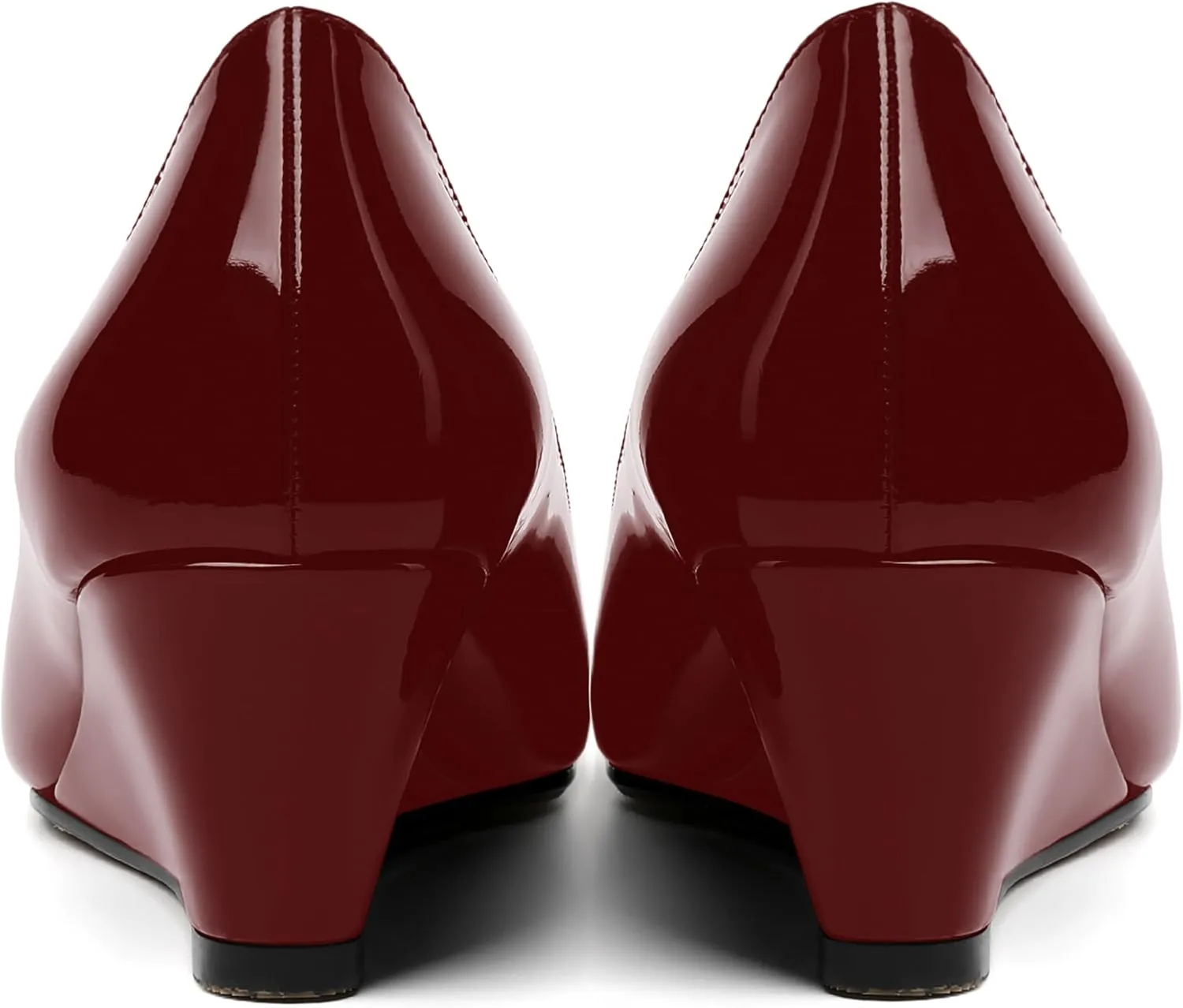 MOVINSTEPS Womens Pointed Toe Dress Slip On Work Wedge Low Heel Pumps Shoes 2 Inch