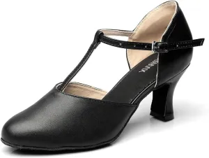 MSMAX Girls Latin Shoe Women's Professional Leather Ballroom Modern Character Dance Wedding Pump Shoes