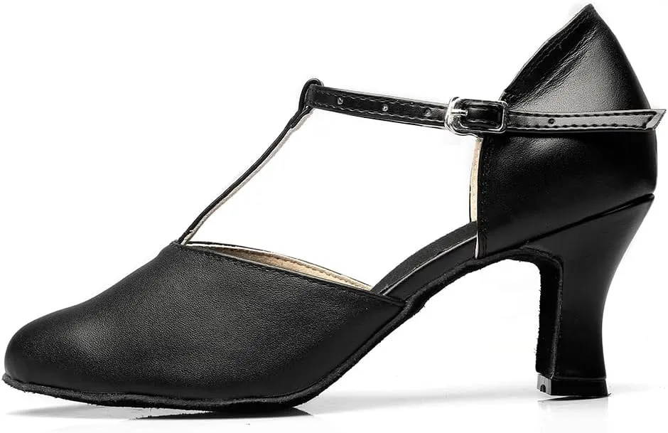 MSMAX Girls Latin Shoe Women's Professional Leather Ballroom Modern Character Dance Wedding Pump Shoes