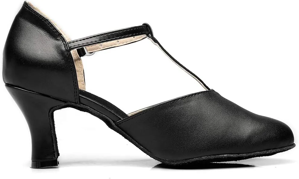MSMAX Girls Latin Shoe Women's Professional Leather Ballroom Modern Character Dance Wedding Pump Shoes