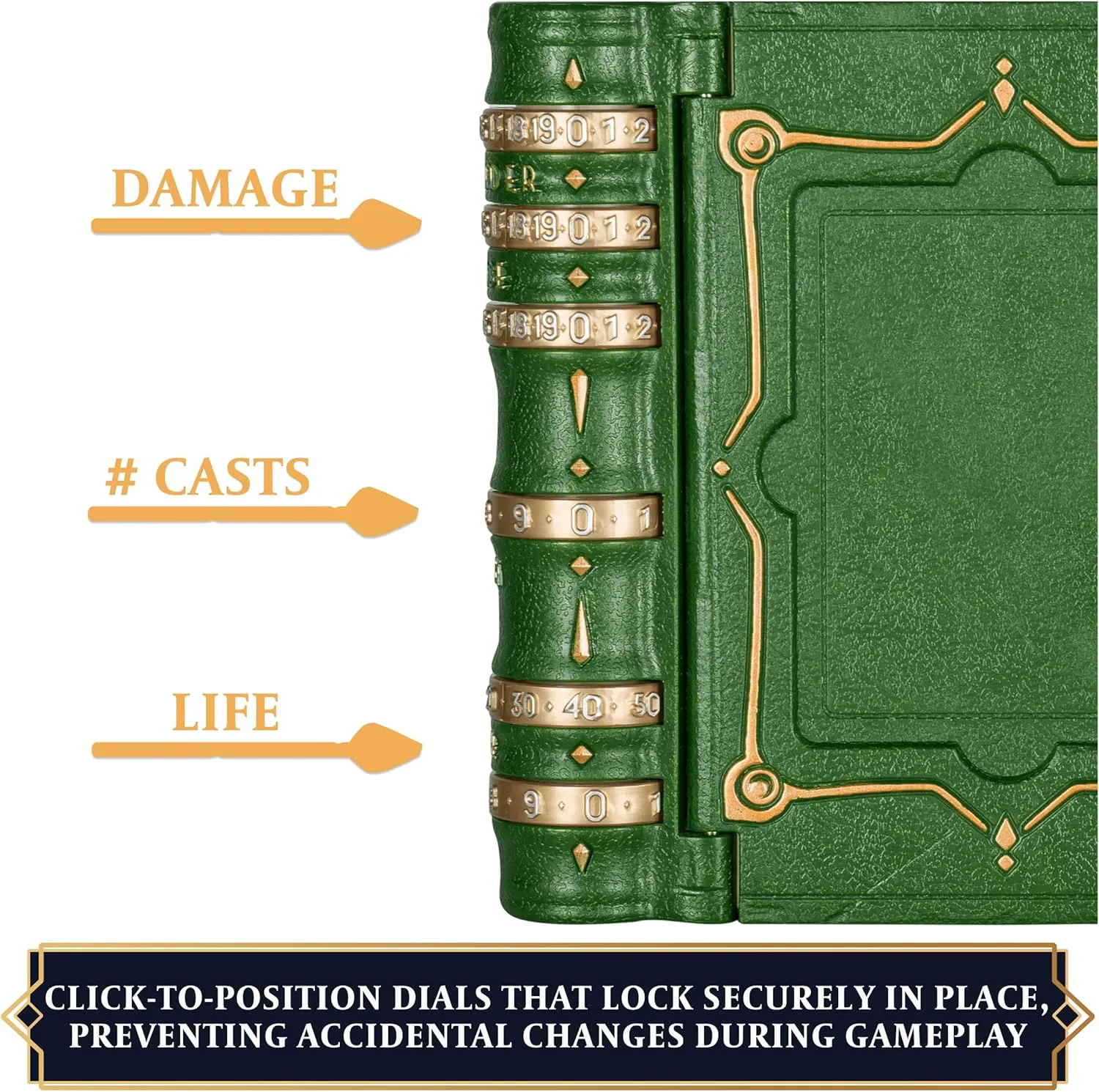 MTG Commander EDH Command Zone/Tray for Magic The Gathering -With Damage, Cast & Life Counters. Store your Commander Deck's Dice & Tokens inside (up to 30 Sleeved Cards)- MTG Accessories Gift. (Green)